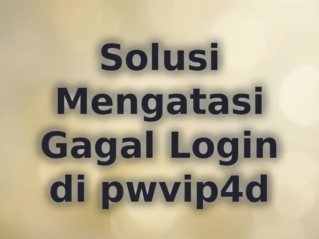 Solusi Mengatasi Gagal Login di pwvip4d